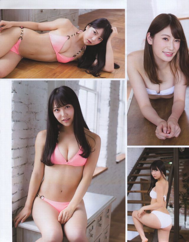 【二人だけのオトナ女子会】NMB48・白間美瑠(20)と吉田朱里(21)のEX大衆水着画像