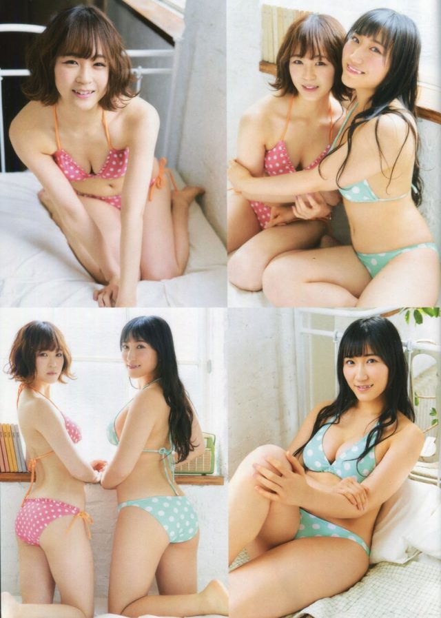 【ヒミツのふたり】NMB48・三田麻央(22)と西澤瑠莉奈(18)の週刊誌水着画像